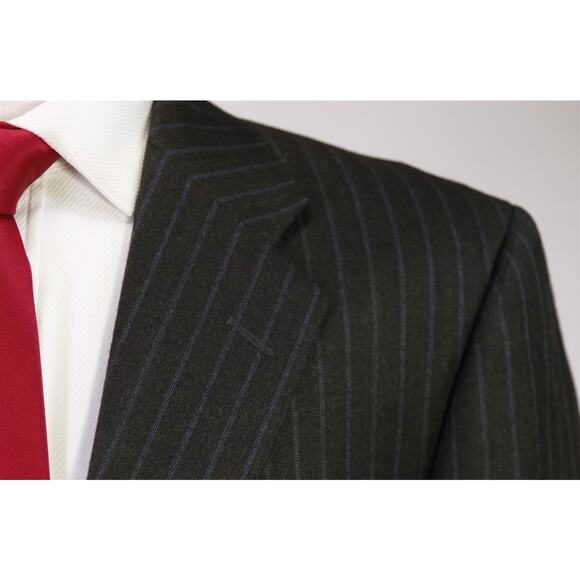 Hickey Freeman Brown Sky Blue Pinstripes Wool Cashmere 2-Btn Suit Madison 42R - Picture 4 of 9